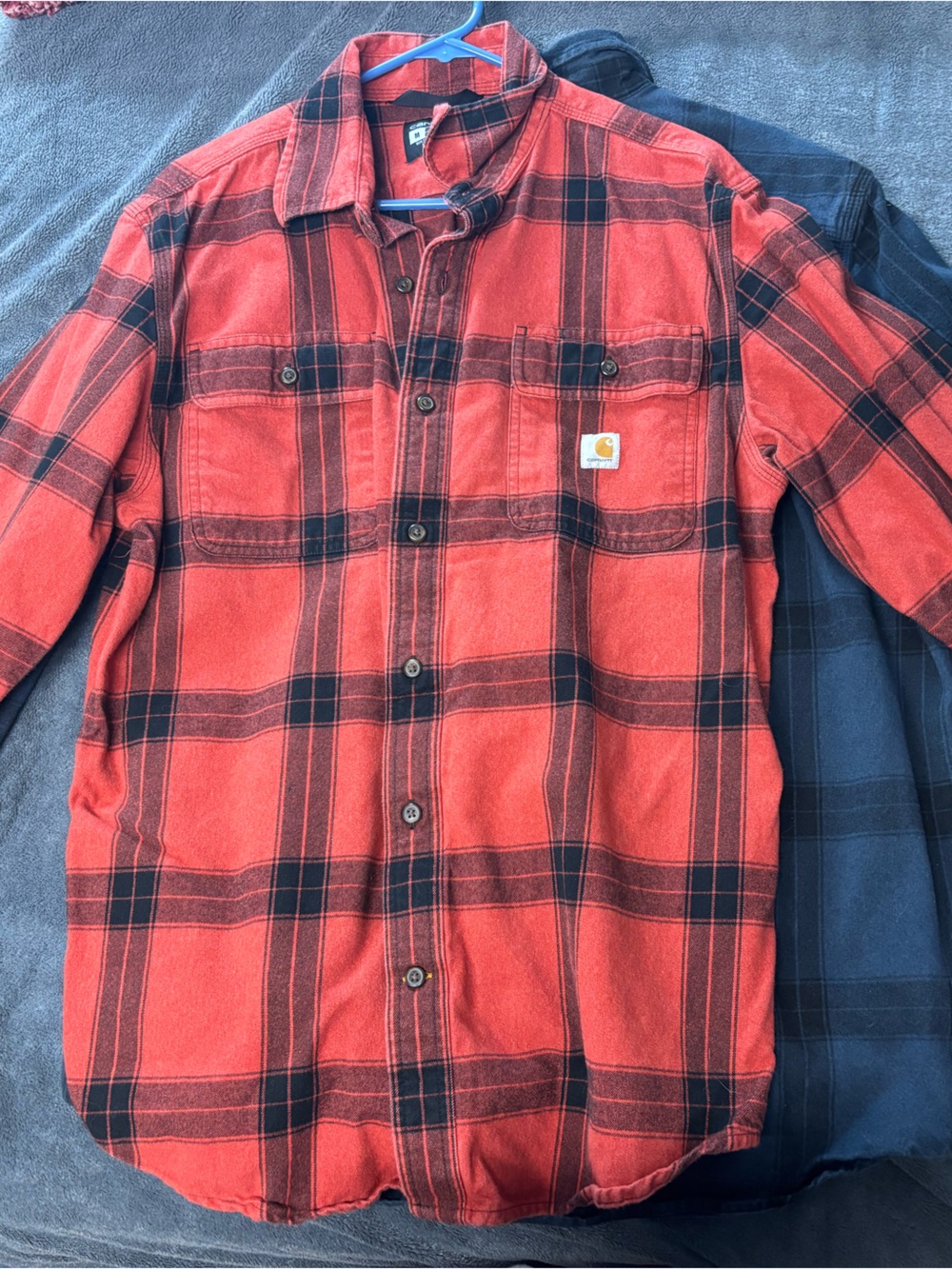 Carhartt Red and Black Plaid Flannel Shirt